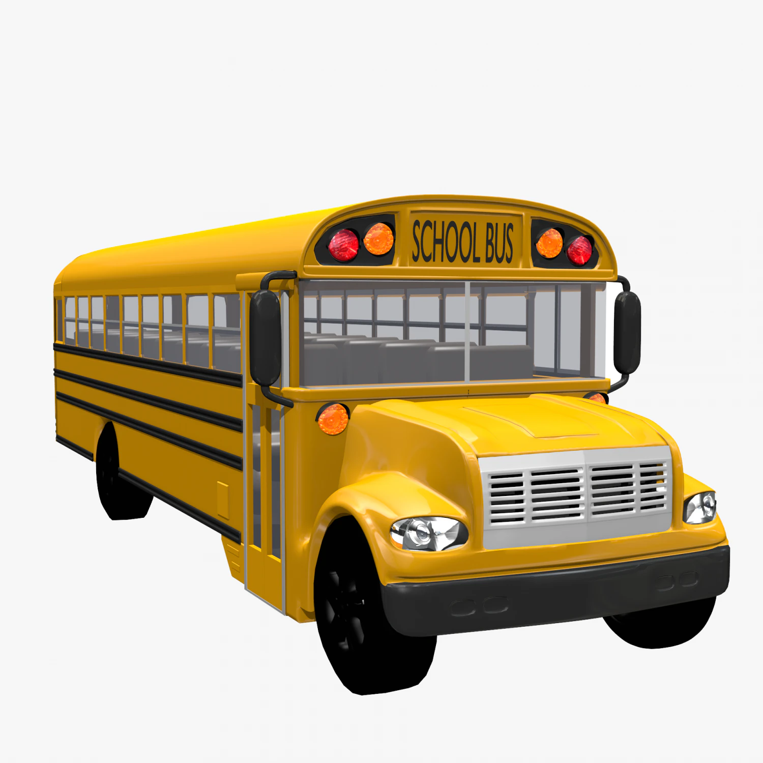 school bus 3D Model .c4d .max .obj .3ds .fbx .stl .blend 