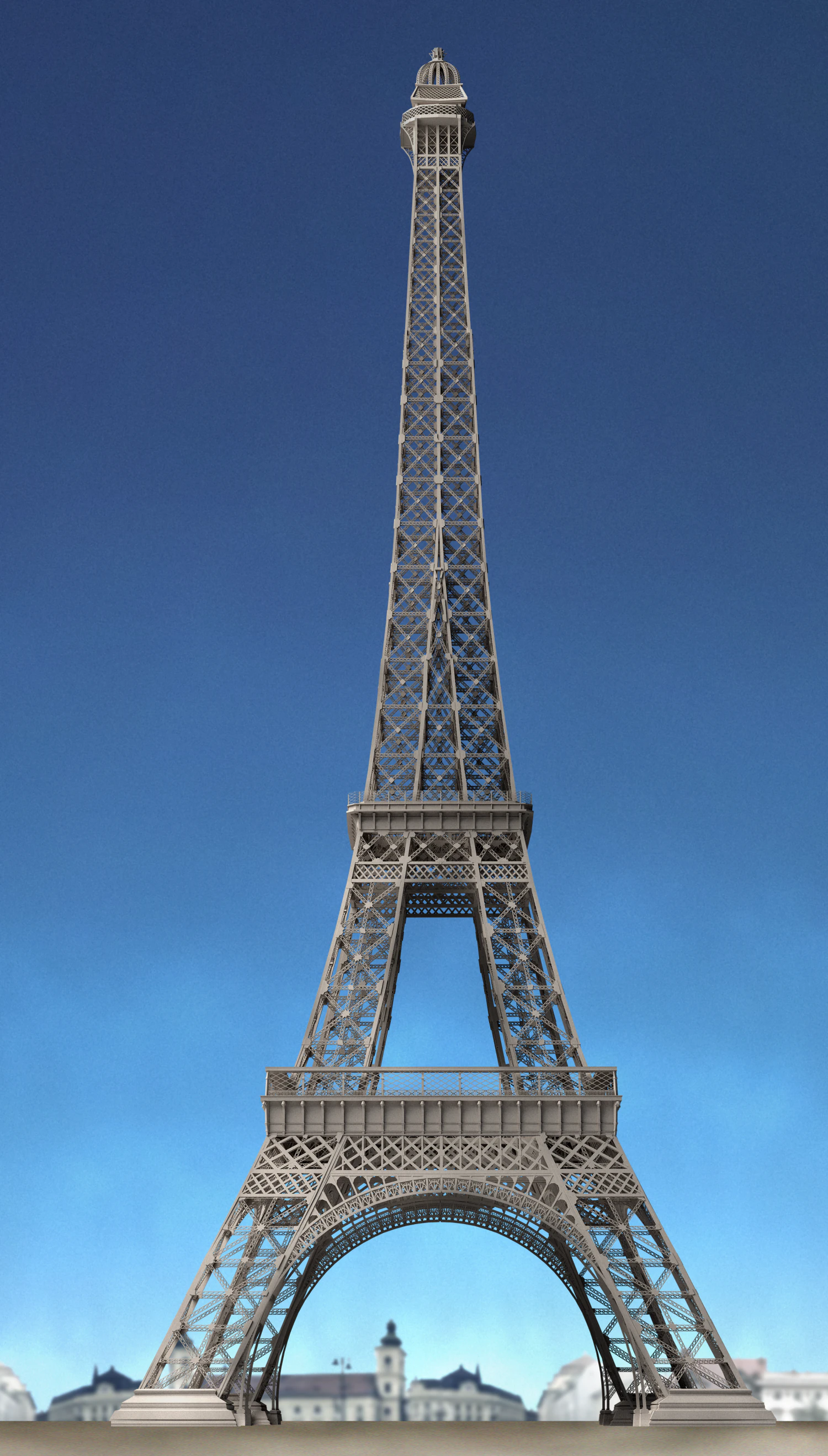 eiffel tower 3D Model .c4d .max .obj .3ds .fbx .stl .blend 