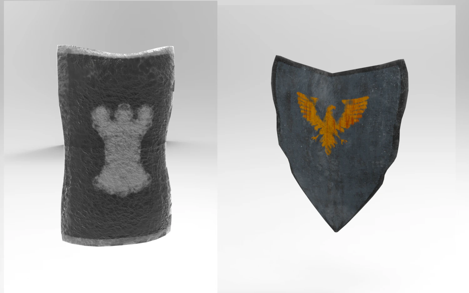dois escudos antigos Modelo 3D .c4d .max .obj .3ds .fbx .stl .blend 