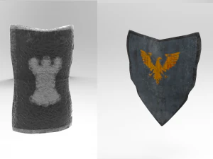 dua perisai tua Model 3D