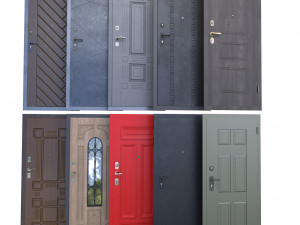 10 front doors for house 3D-Modell