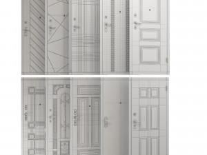 10 front doors for house 3D-Modell