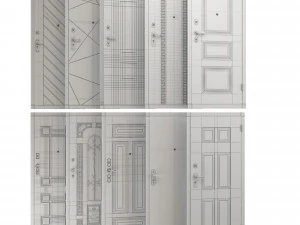 10 front doors for house 3D Model