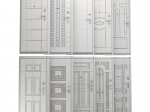 10 front doors for house 3D-Modell