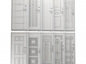 10 front doors for house 3D Model