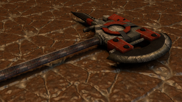 battle axe 3D Model .c4d .max .obj .3ds .fbx .stl .blend 