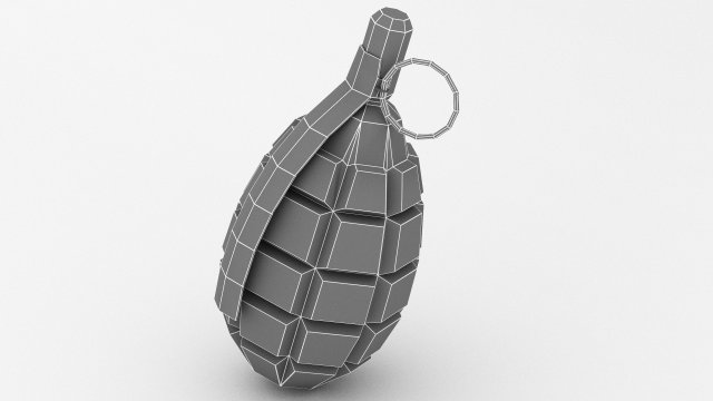 grenade low poly Modello 3D .c4d .max .obj .3ds .fbx .stl .blend 