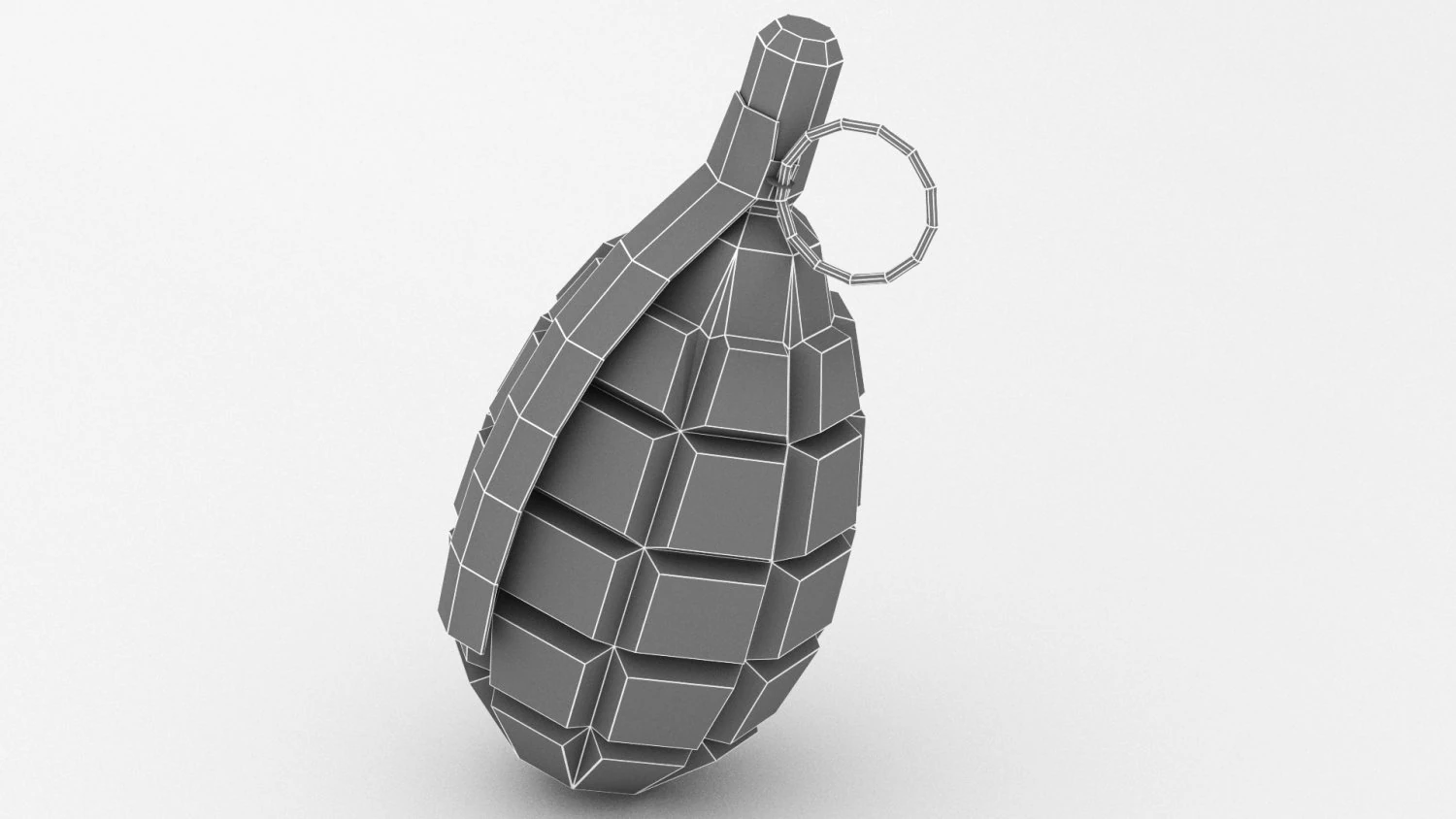 grenade low poly 3D Model .c4d .max .obj .3ds .fbx .stl .blend 