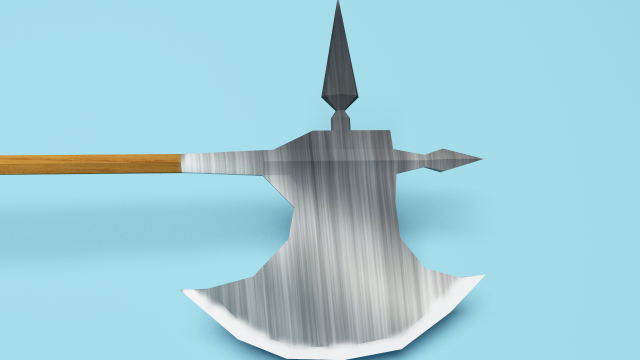 low poly battle axe 3Dモデル .c4d .max .obj .3ds .fbx .stl .blend 