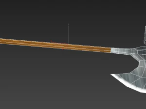 low poly battle axe 3D Model
