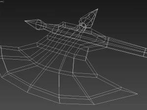 low poly battle axe 3D Model