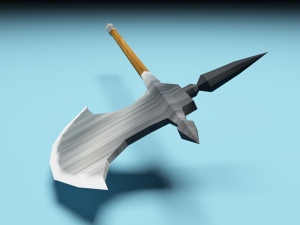 low poly battle axe 3Dモデル