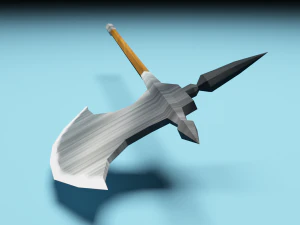 low poly battle axe 3D Model