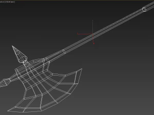 low poly battle axe 3D Model