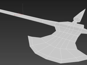 low poly battle axe 3D Model