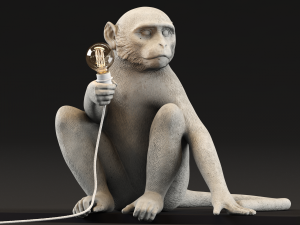 the monkey lamp sitting version 3D Model in Table Lamps 3DExport
