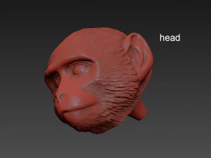 the monkey lamp hanging left version 3D Model