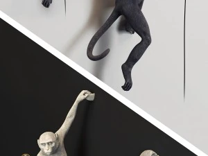 the monkey lamp hanging left version 3D Model