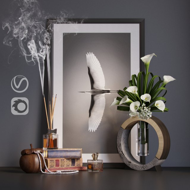decor set calla 3D Model .c4d .max .obj .3ds .fbx .stl .blend 