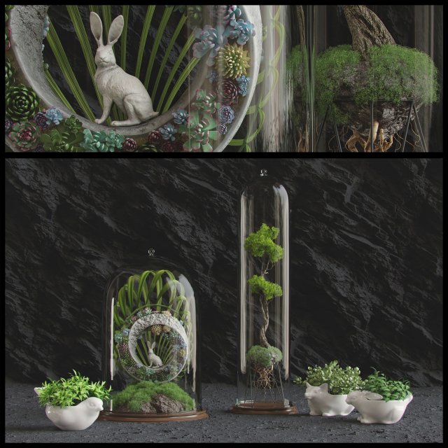 florarium 3D 모델 .c4d .max .obj .3ds .fbx .stl .blend 