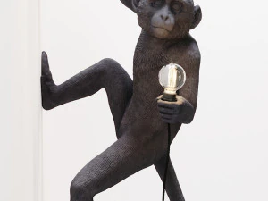 la lampe singe suspendue &agrave; droite version low et high poly vr - ar - low-poly Modèle 3D