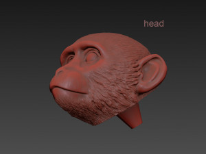 the monkey lamp hanging right version low and high poly vr - ar - low-poly Modelo 3D