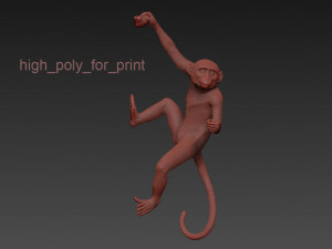 the monkey lamp hanging right version low and high poly vr - ar - low-poly Modelo 3D