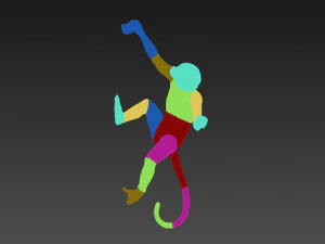 la lampe singe suspendue &agrave; droite version low et high poly vr - ar - low-poly Modèle 3D