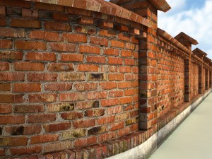 brick fence wall gate 3D Модель