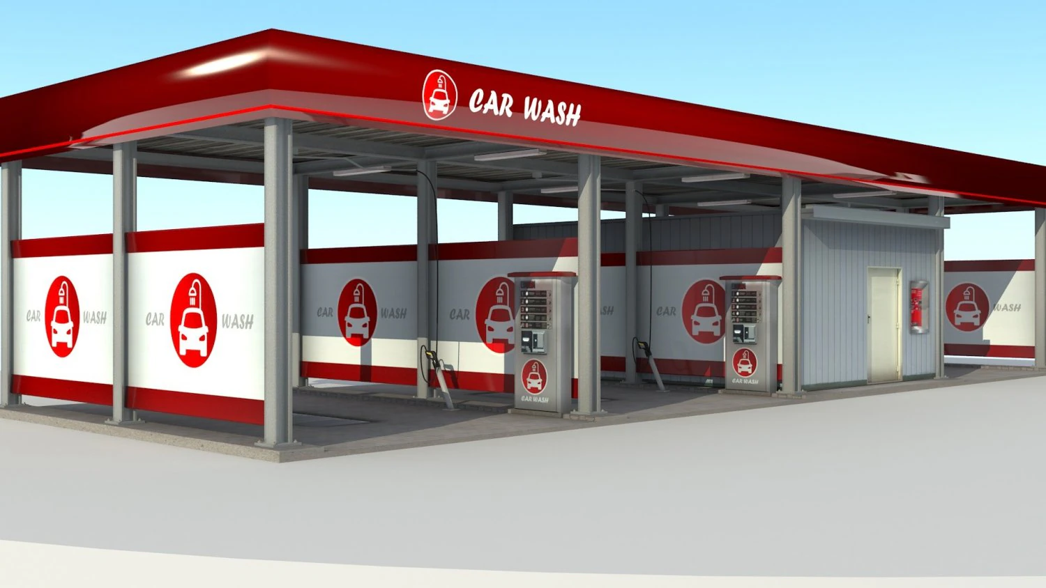 car wash 3D Model .c4d .max .obj .3ds .fbx .stl .blend