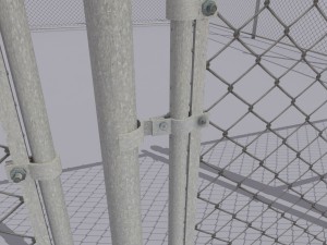 chain link metal fence Modèle 3D