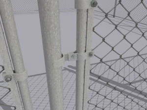 chain link metal fence 3D Model