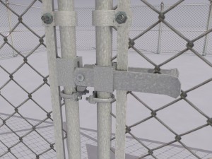 chain link metal fence Modèle 3D