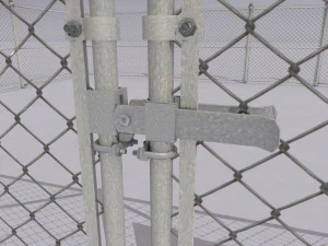 chain link metal fence 3D Model