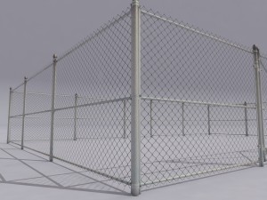 chain link metal fence Modèle 3D