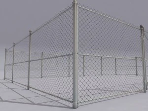 chain link metal fence 3D Model