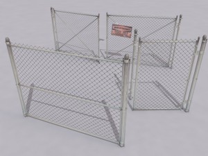 chain link metal fence Modèle 3D