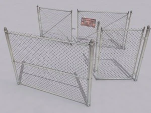 chain link metal fence 3D Model