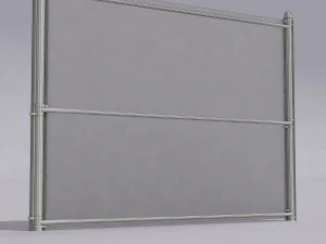 chain link metal fence 3D Model