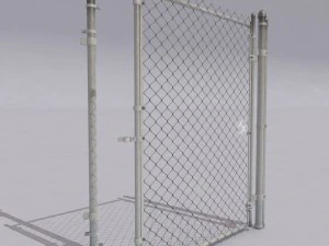 chain link metal fence 3D Model
