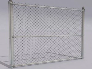 chain link metal fence 3D Model