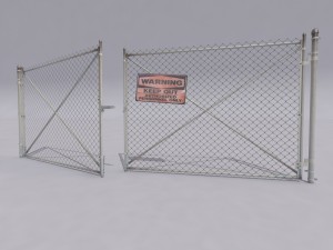 chain link metal fence Modèle 3D