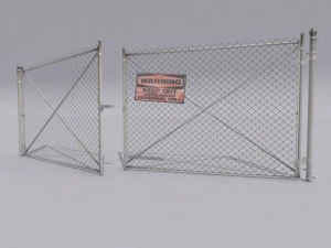 chain link metal fence 3D Model