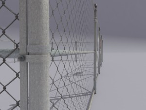 chain link metal fence Modèle 3D