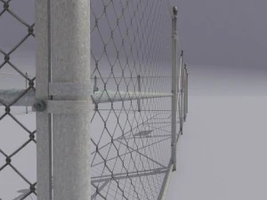 chain link metal fence 3D Model