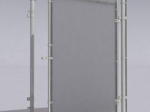 chain link metal fence Modèle 3D