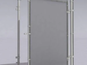 chain link metal fence 3D Model