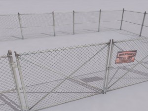 chain link metal fence Modèle 3D