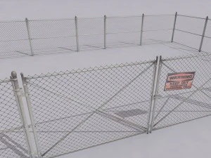 chain link metal fence 3D Model