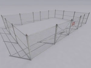 chain link metal fence 3D Model